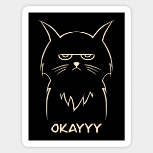 Annoyed cat (White) Sticker